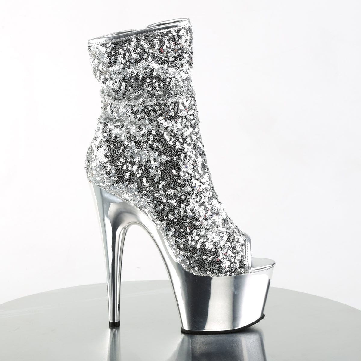 ADORE-1008SQ Silver Sequins/Silver Chrome
