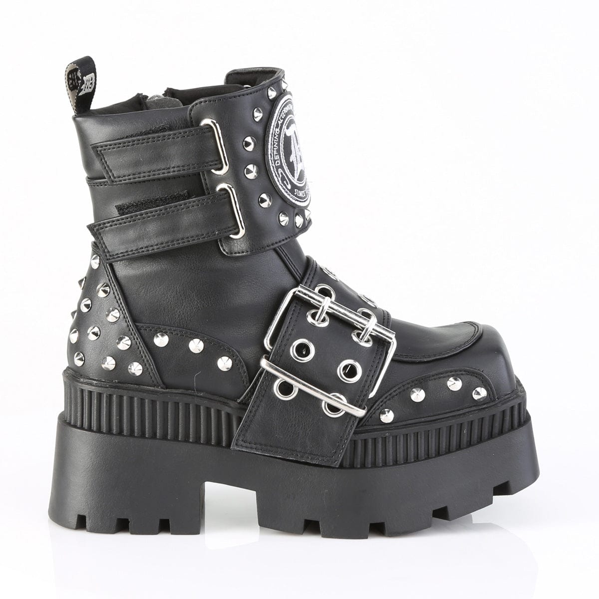WRATH-58 Black Vegan Leather Ankle Boots Demonia US Size (Women's): 6