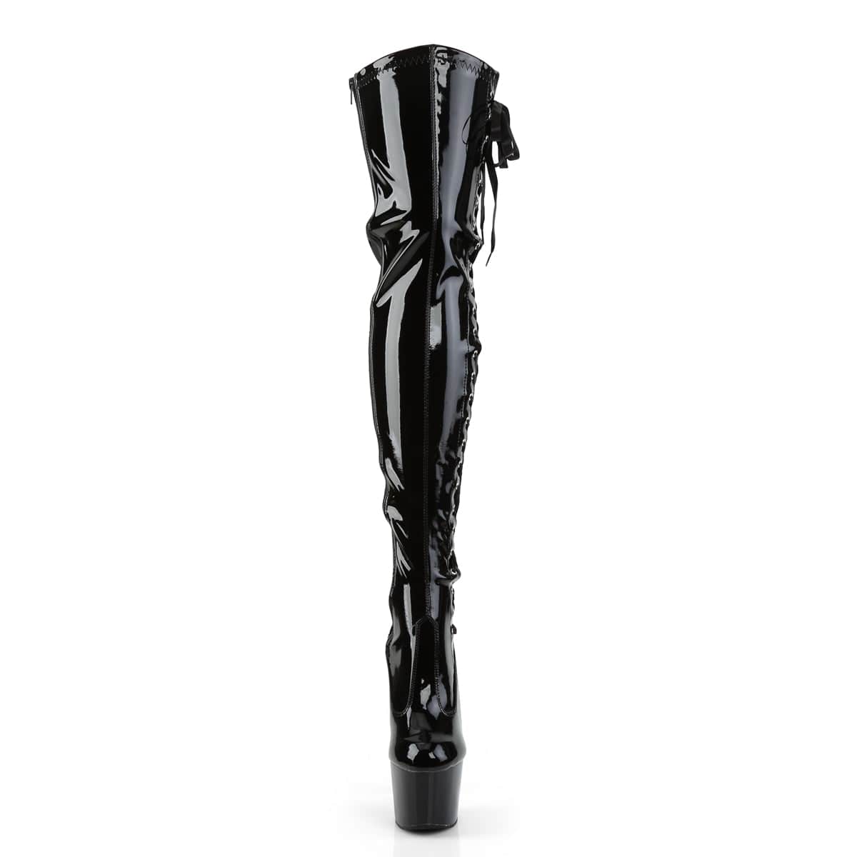 ADORE-3050 Black Stretch Patent/Black Thigh Boot Pleaser US Size (Women's): 5