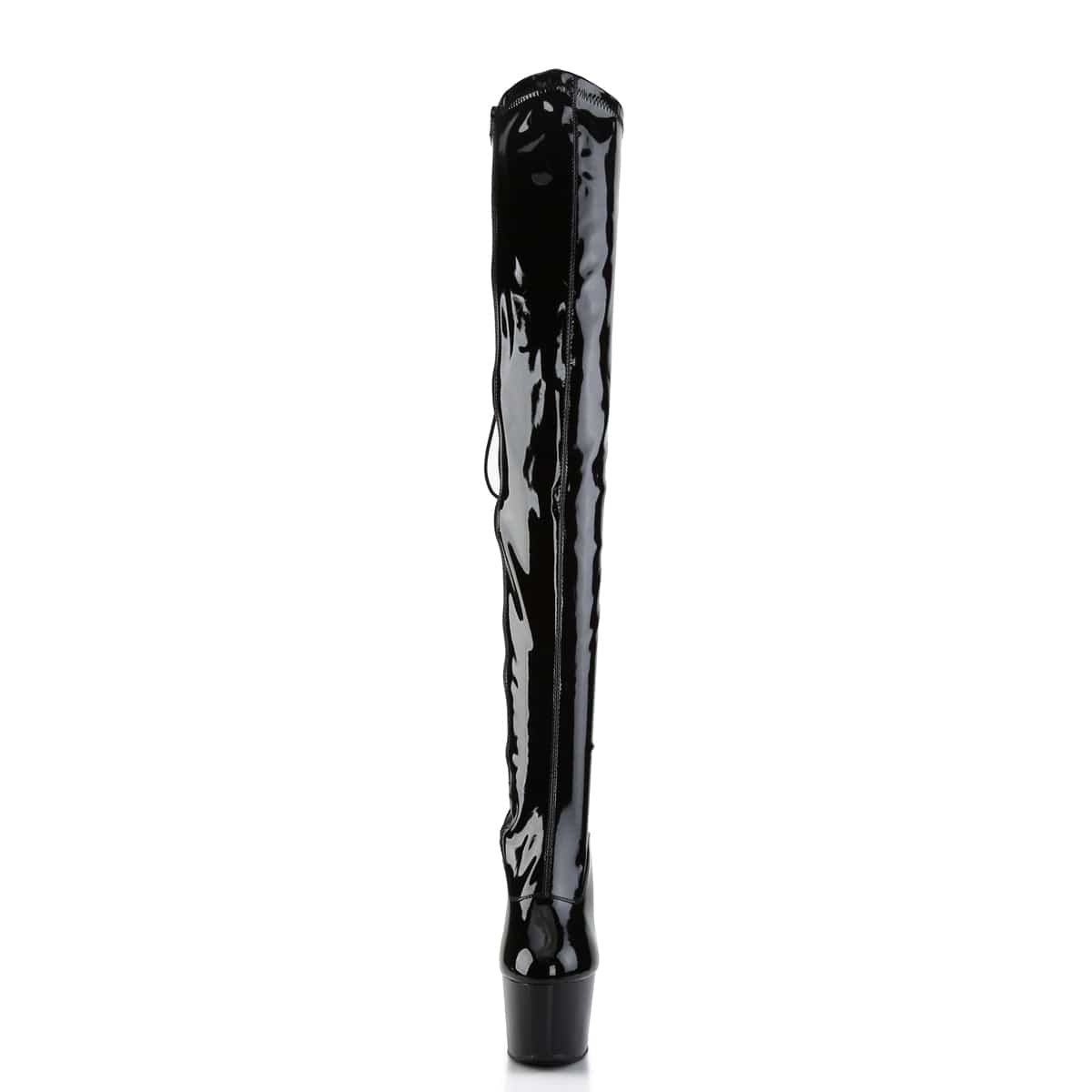 ADORE-3063 Black Stretch Patent/Black Thigh Boot Pleaser US Size (Women's): 5