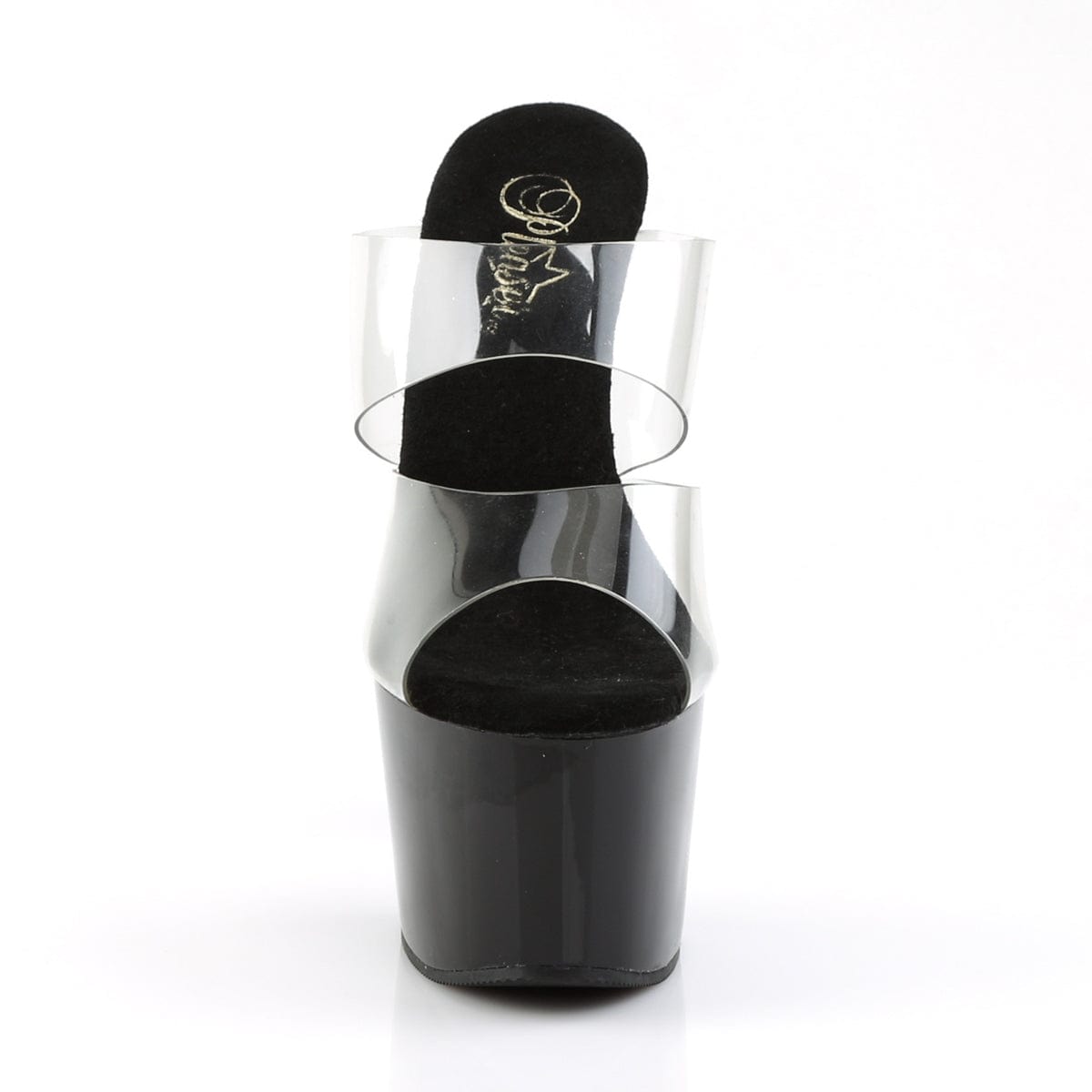 ADORE-702 Clear/Black Slide Pleaser US Size (Women's): 5