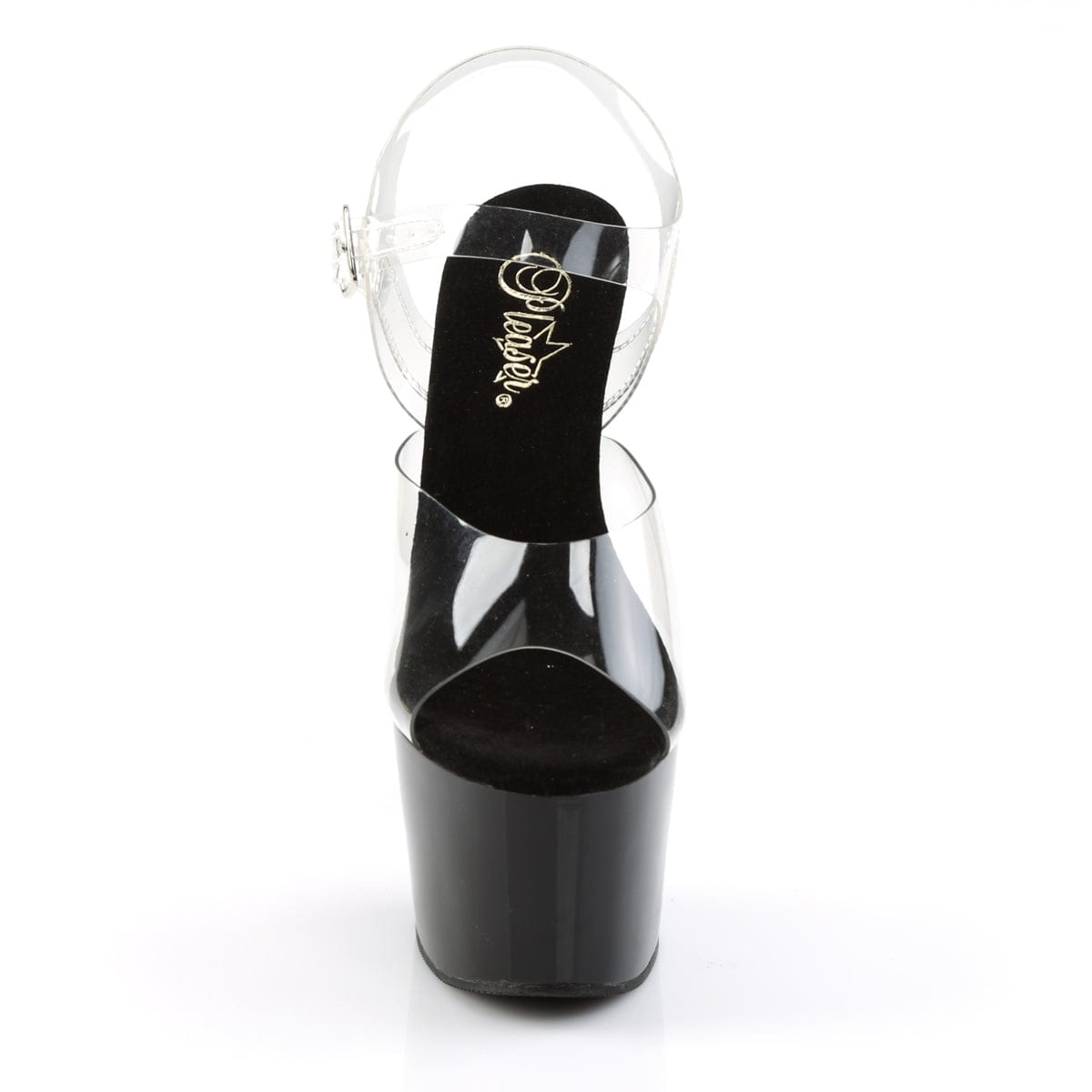 ADORE-708 Clear/Black Platform Sandal Pleaser US Size (Women's): 5