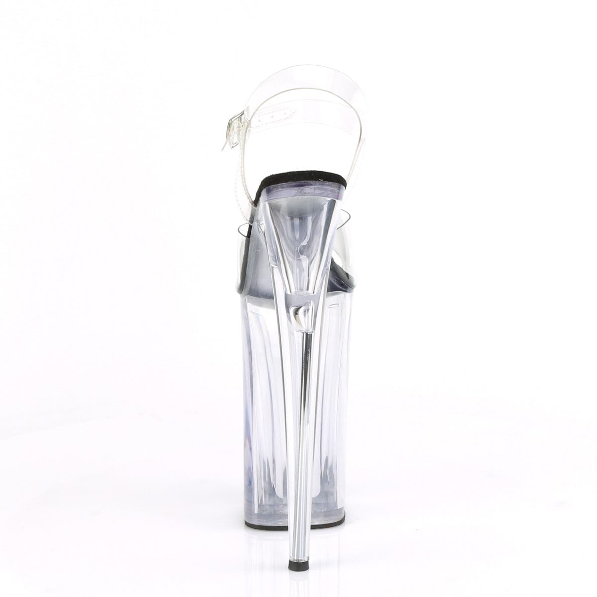 BEYOND-008 Clear-Black/Clear Platform Sandal Pleaser US Size (Women's): 5