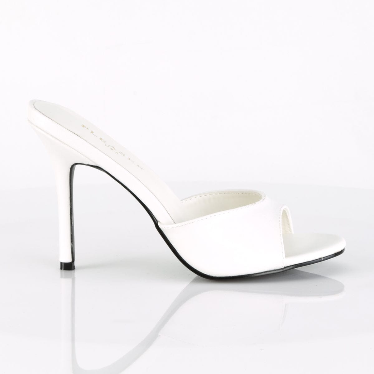 CLASSIQUE-01 White Kid Pu Slide Pleaser US Size (Women's): 5