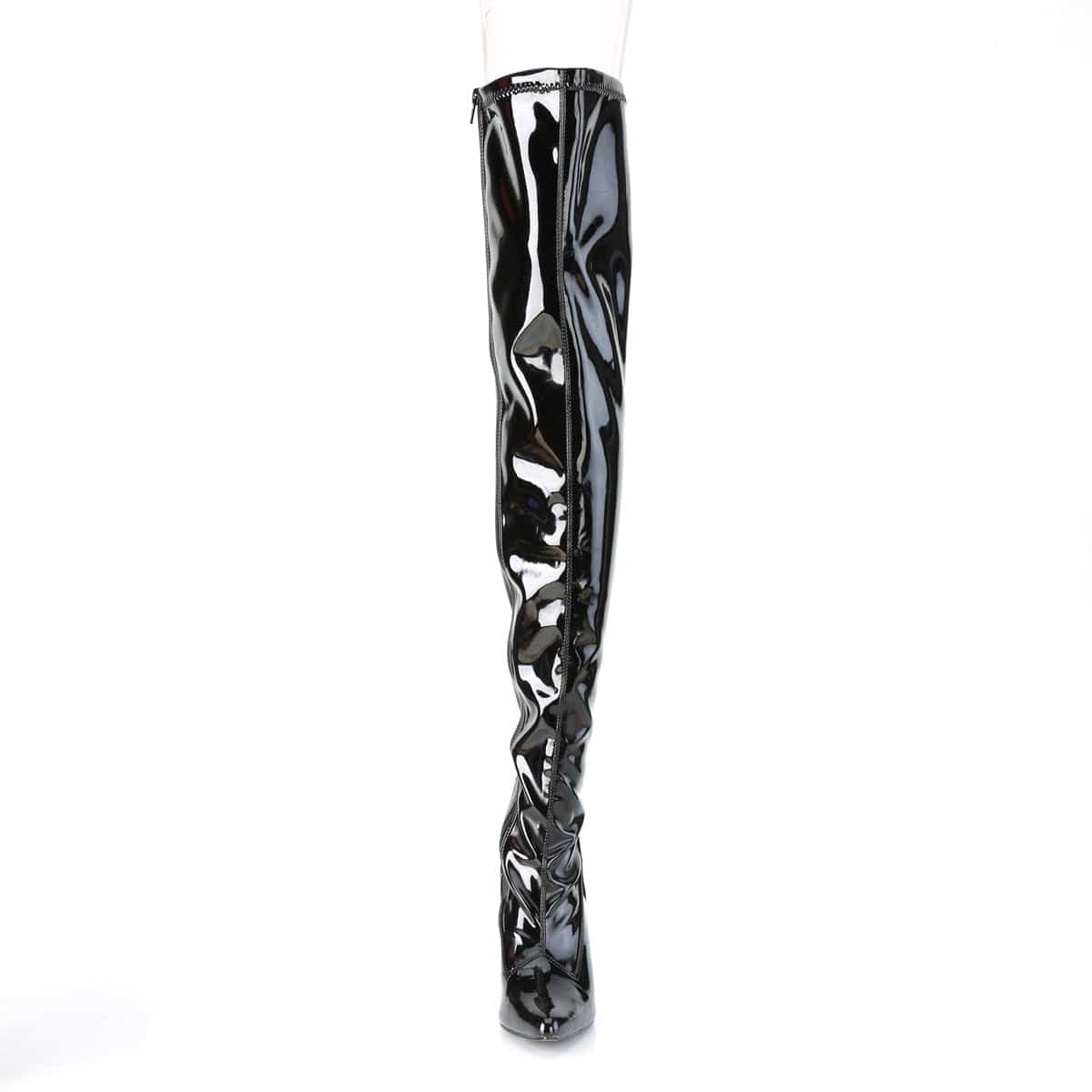 CLASSIQUE-3000 Black Stretch Patent Thigh Boot Pleaser US Size (Women's): 5