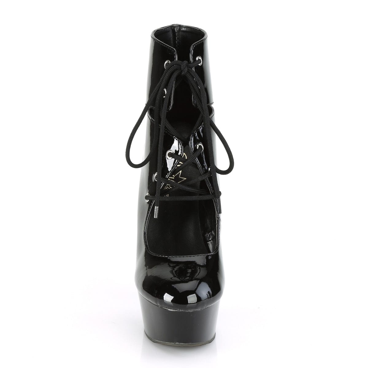 DELIGHT-600-22 Black Patent/Black Ankle Boot Pleaser US Size (Women's): 5