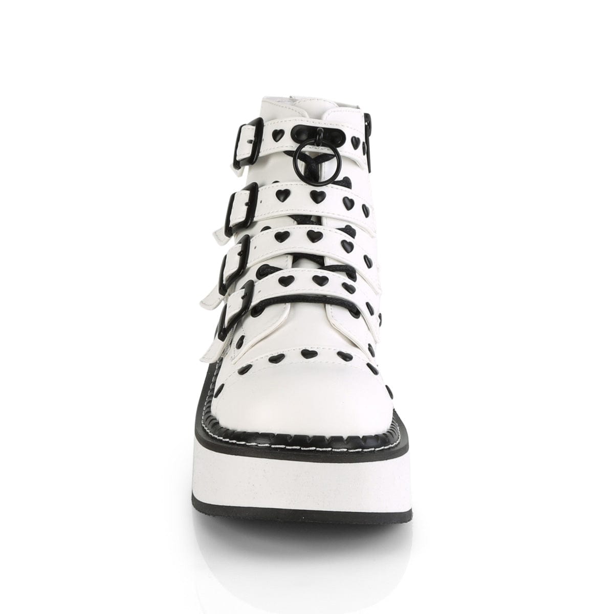 EMILY-315 White Vegan Leather Ankle Boot Demonia US Size (Women's): 6