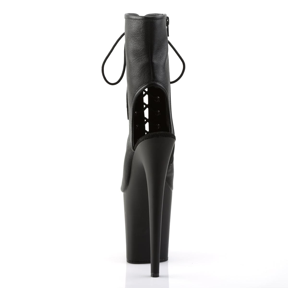FLAMINGO-1016 Black Faux Leather/Black Matte Ankle Boot Pleaser US Size (Women's): 6