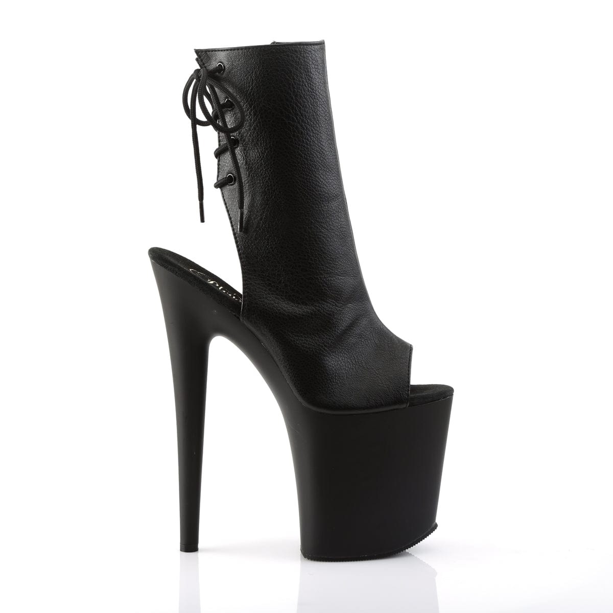 FLAMINGO-1018 Black Faux Leather/Black Matte Ankle Boot Pleaser US Size (Women's): 5