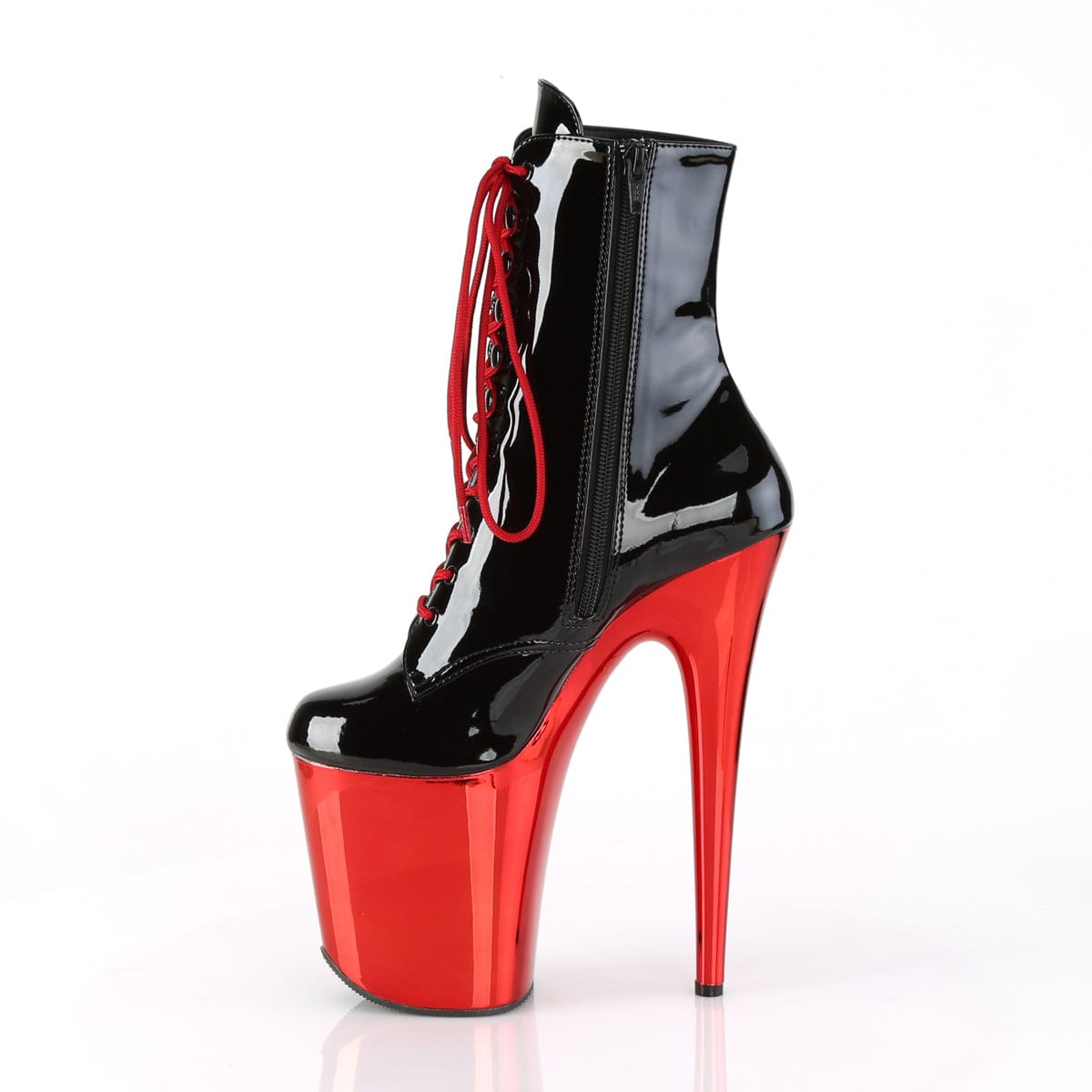 FLAMINGO-1020 Black Patent/Red Chrome Ankle Boot Pleaser US Size (Women's): 5