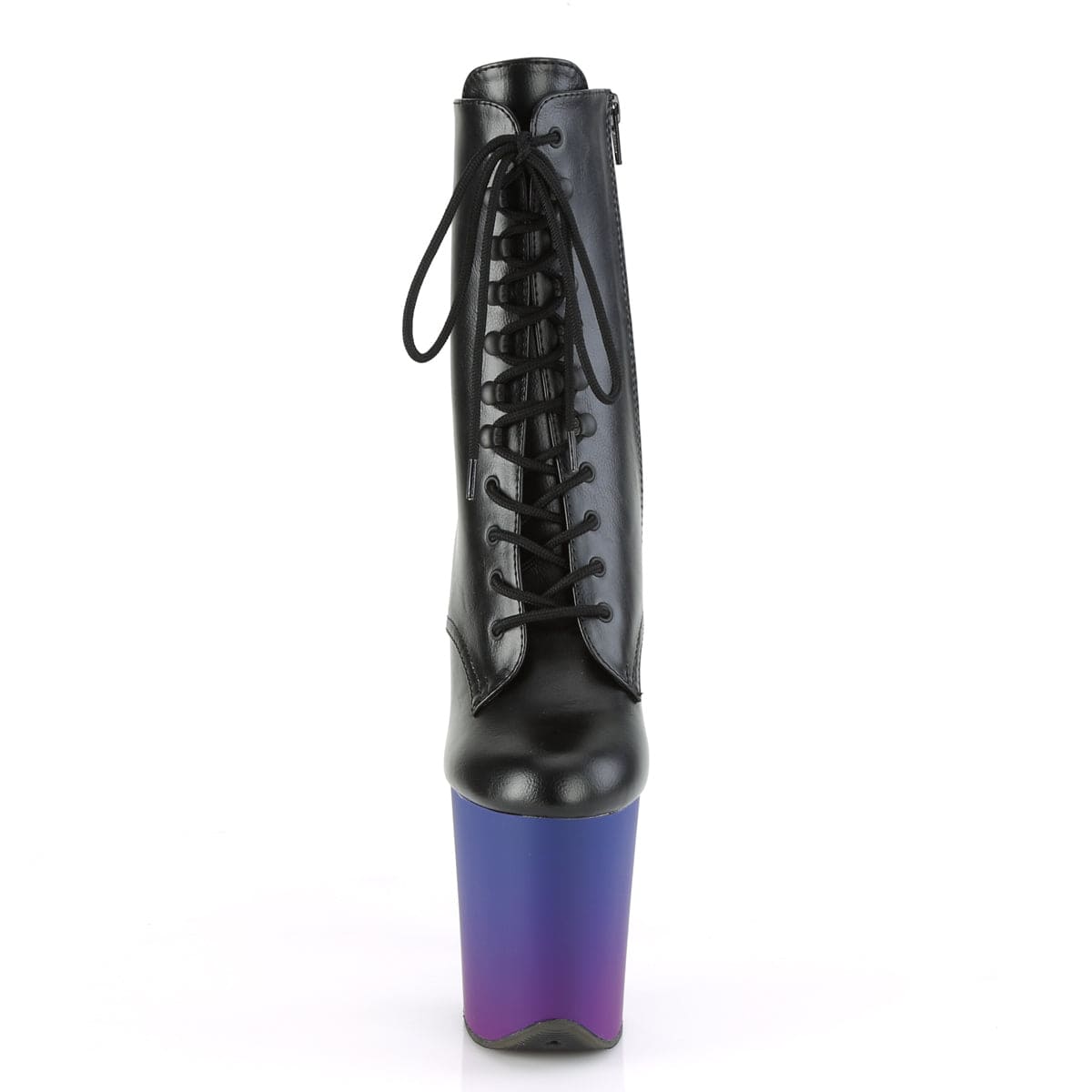 FLAMINGO-1020BP Black Faux Leather/Blue-Purple Ombre Ankle Boot Pleaser US Size (Women's): 5