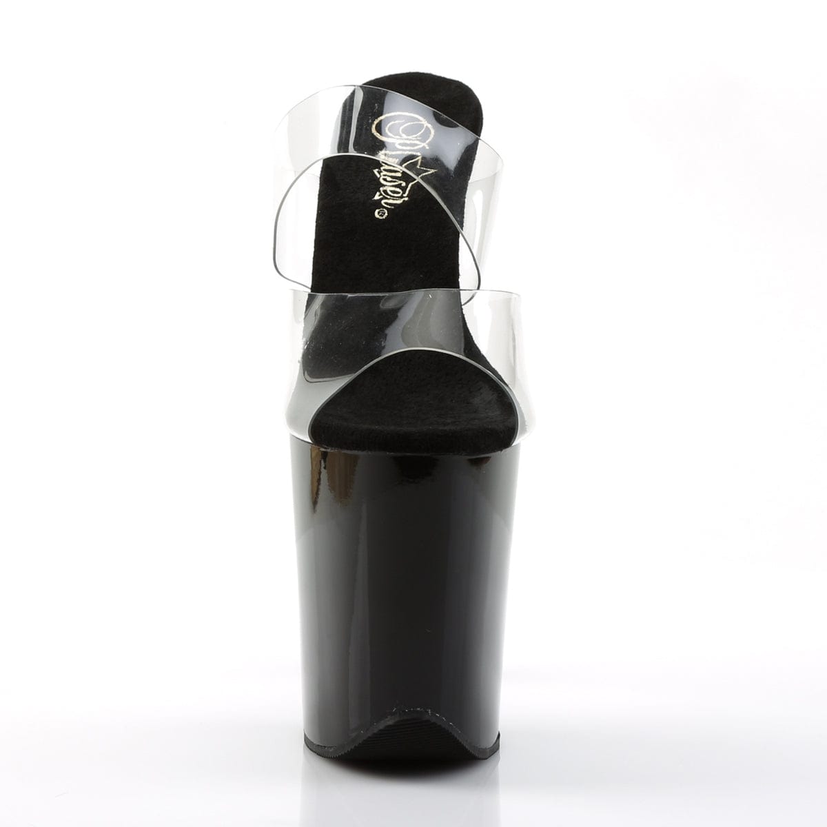 FLAMINGO-802 Clear/Black Slide Pleaser US Size (Women's): 5