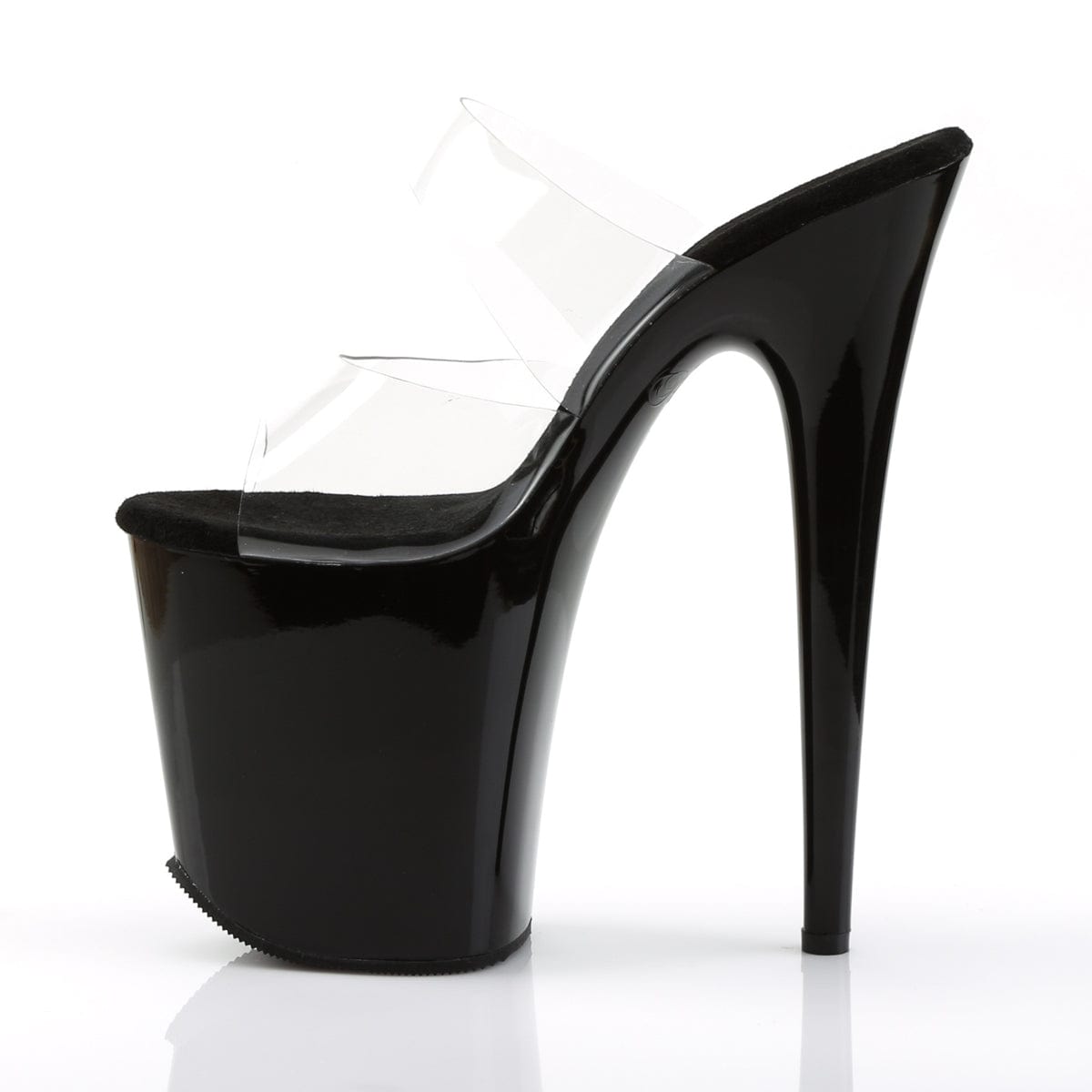 FLAMINGO-802 Clear/Black Slide Pleaser US Size (Women's): 5