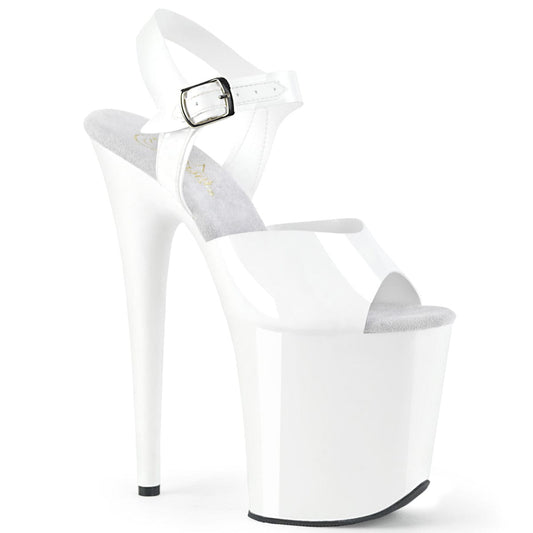 FLAMINGO-808N White (Jelly-Like) TPU/White Platform Sandal Pleaser US Size (Women's): 5
