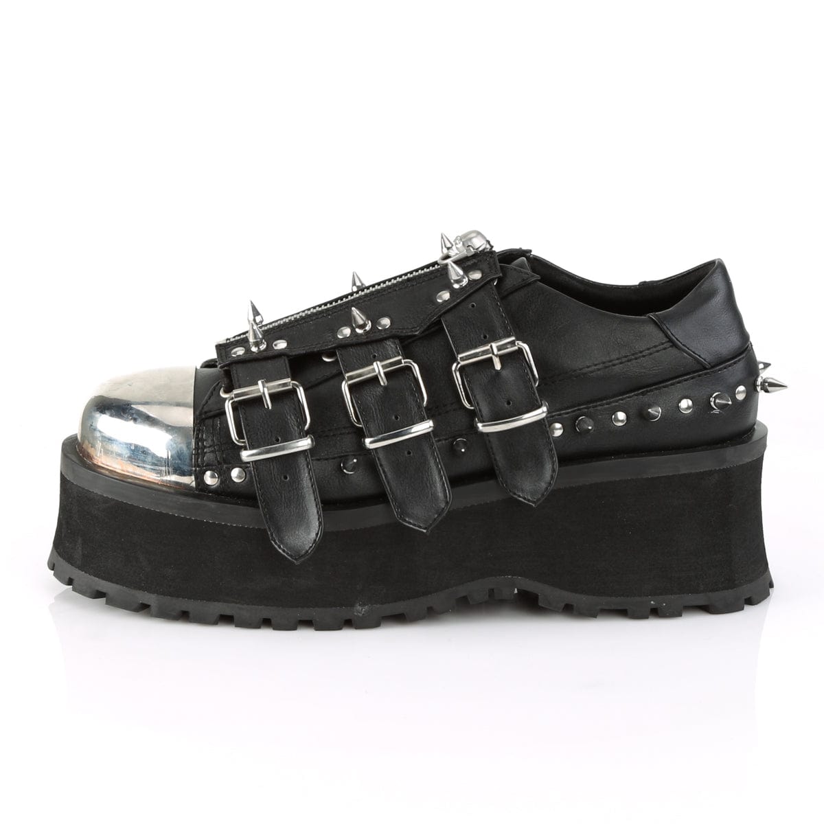 GRAVEDIGGER-03 Black Vegan Leather Shoe Demonia US Size (Unisex/Men's): 4