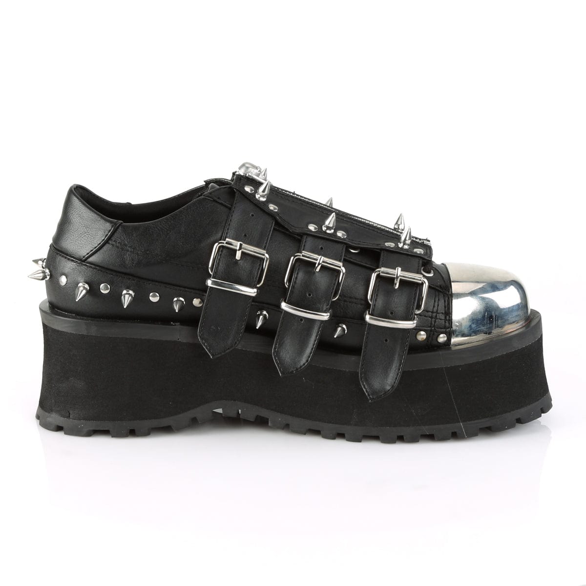 GRAVEDIGGER-03 Black Vegan Leather Shoe Demonia US Size (Unisex/Men's): 4