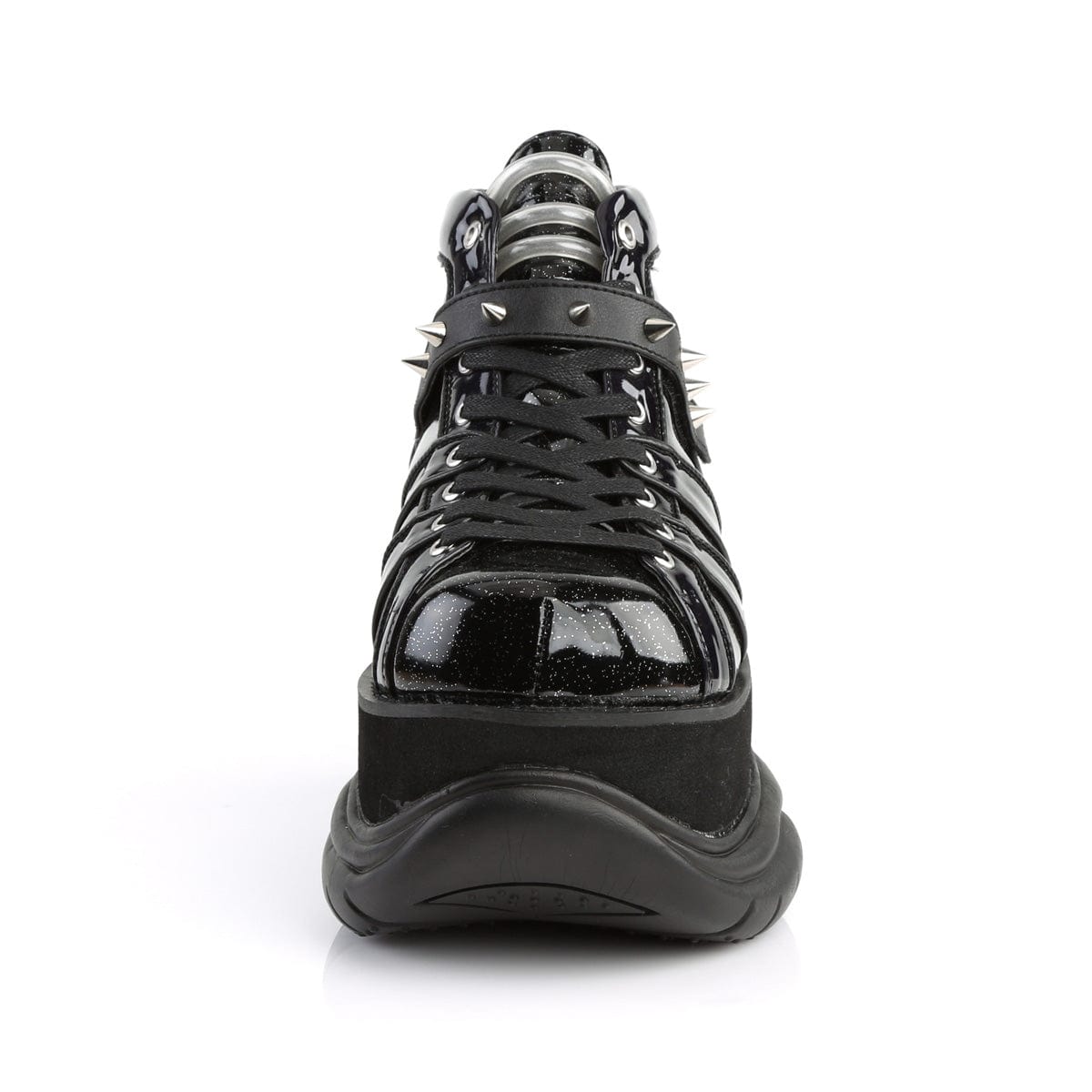 NEPTUNE-100 Black Glitter-Silver/Vegan Leather Boot Demonia US Size (Unisex/Men's): 4