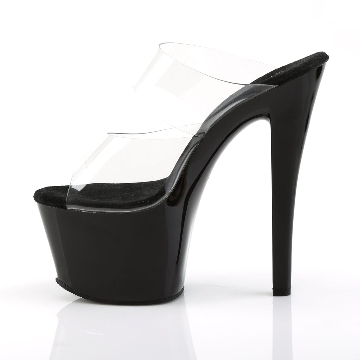 SKY-302 Clear/Black Slide Pleaser US Size (Women's): 5