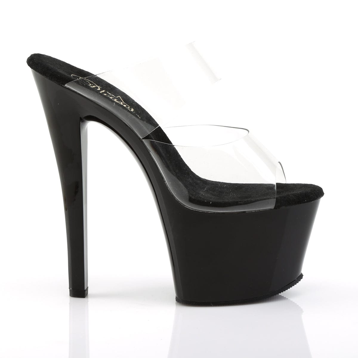 SKY-302 Clear/Black Slide Pleaser US Size (Women's): 5