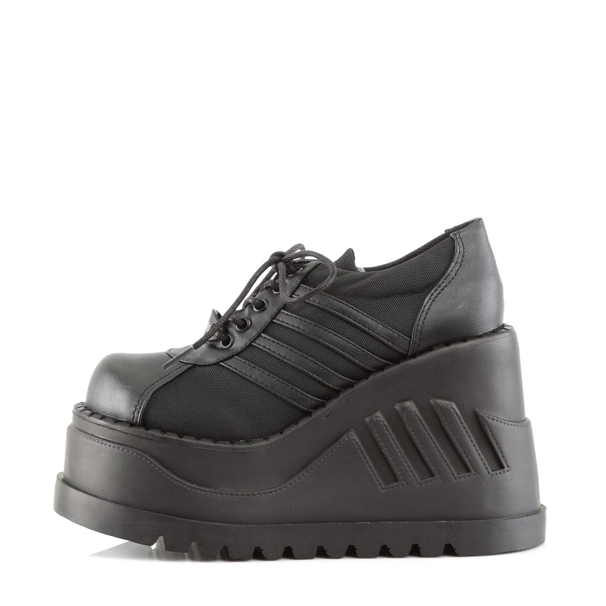 STOMP-08 Black Vegan Leather Shoe Demonia US Size (Women's): 5