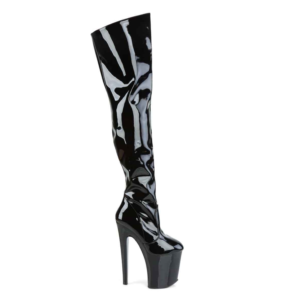 XTREME-3010 Black Patent/Black Boot Pleaser US Size (Women's): 6