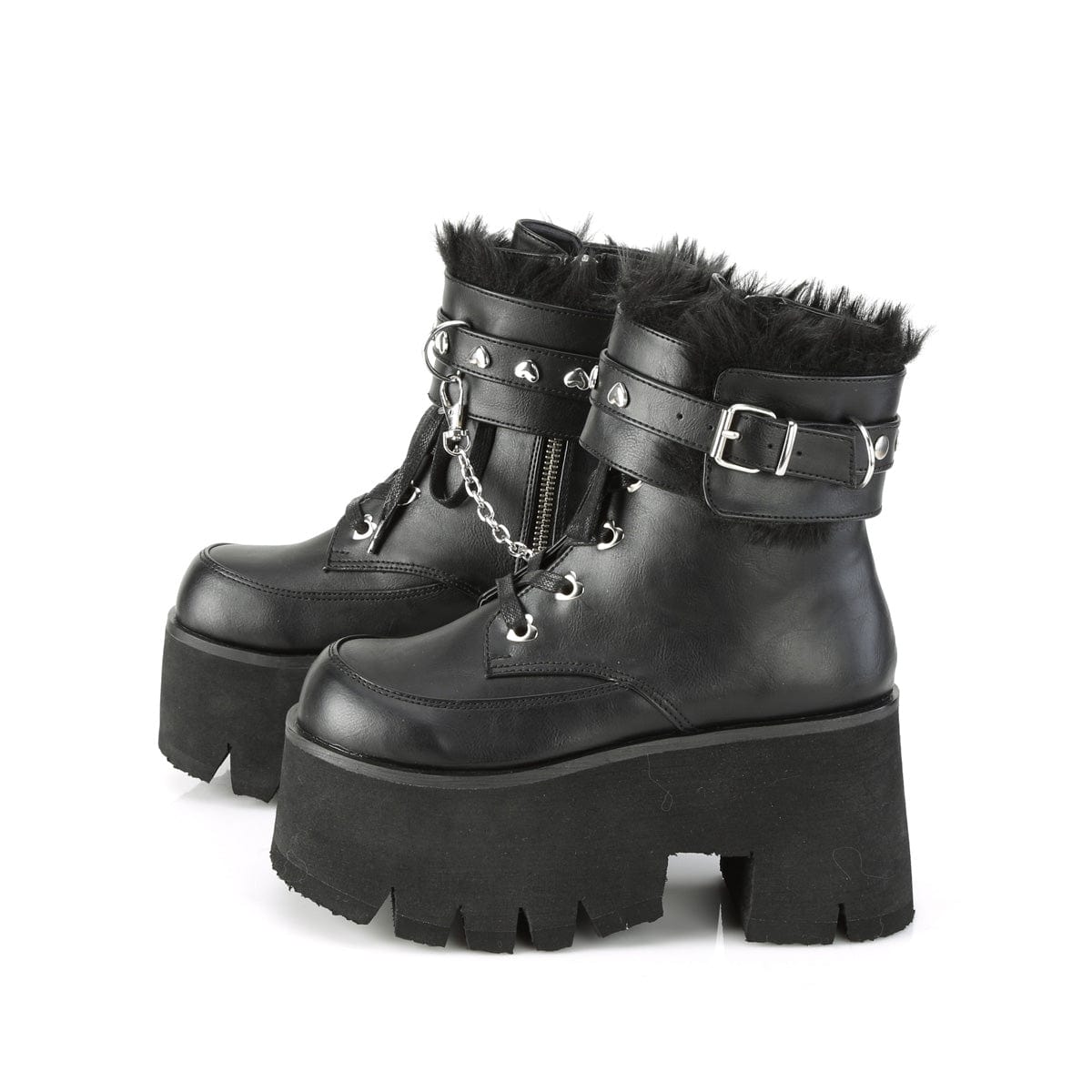 ASHES-57 Black Vegan Leather Ankle Boot Demonia US Size (Women's): 6