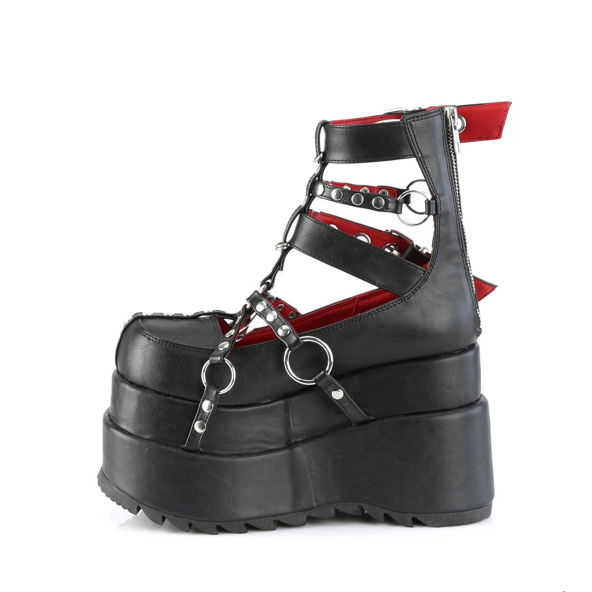 BEAR-28 Black Vegan Leather Ankle Boot Demonia US Size (Women's): 6