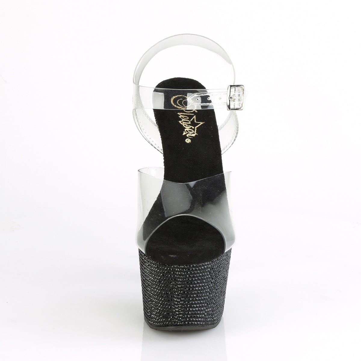 BEJEWELED-708DM Clear/Black Rhinestones Shoes Pleaser US Size (Women's): 5