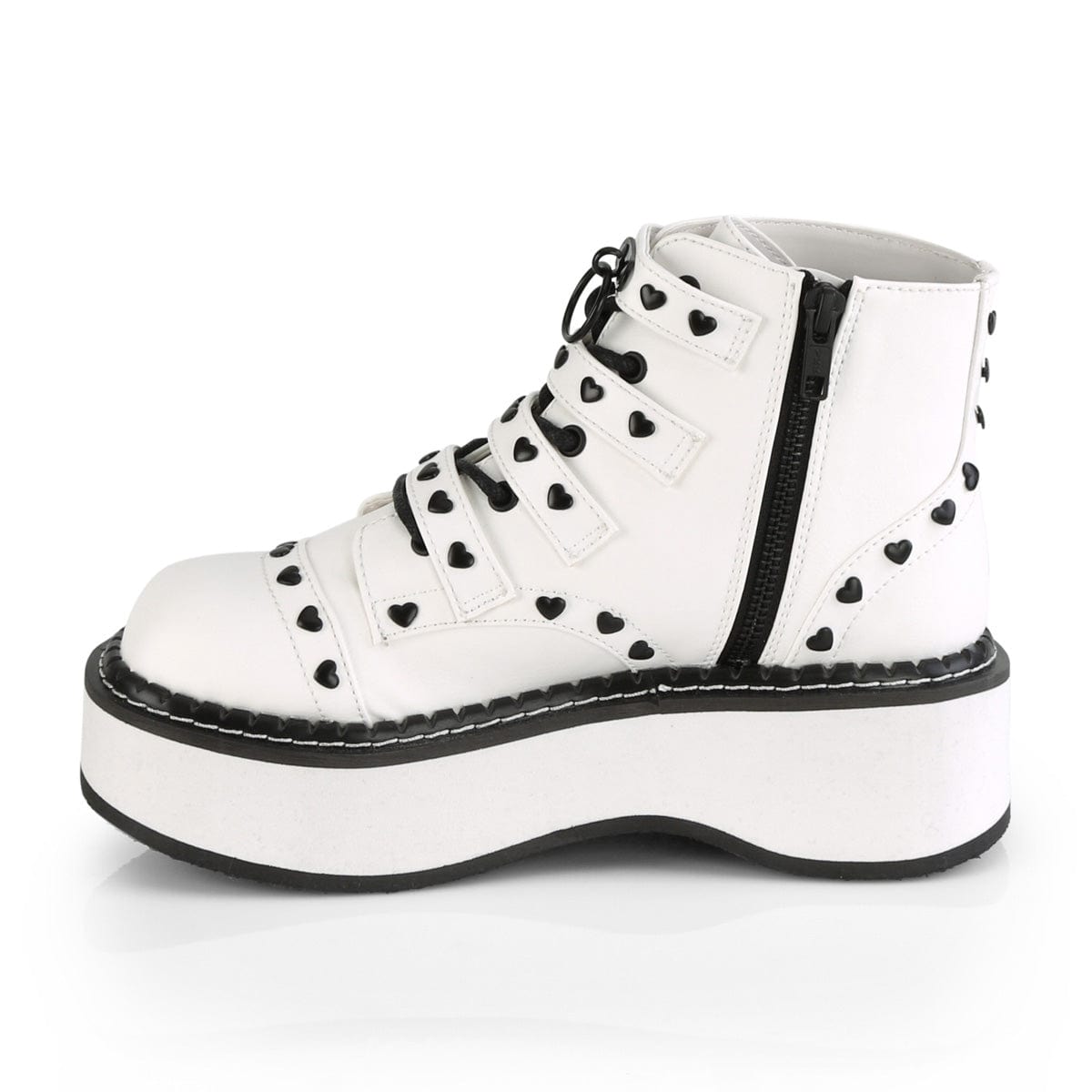 EMILY-315 White Vegan Leather Ankle Boot Demonia US Size (Women's): 6