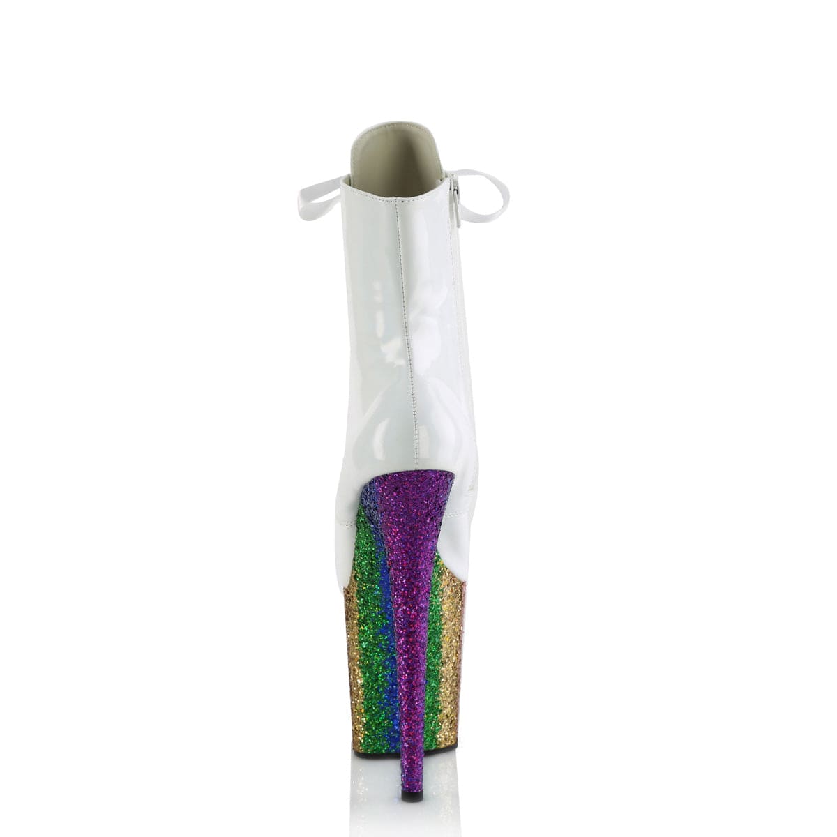 FLAMINGO-1020HG White Hologram Patent/Rainbow Glitter Pleaser US Size (Women's): 5