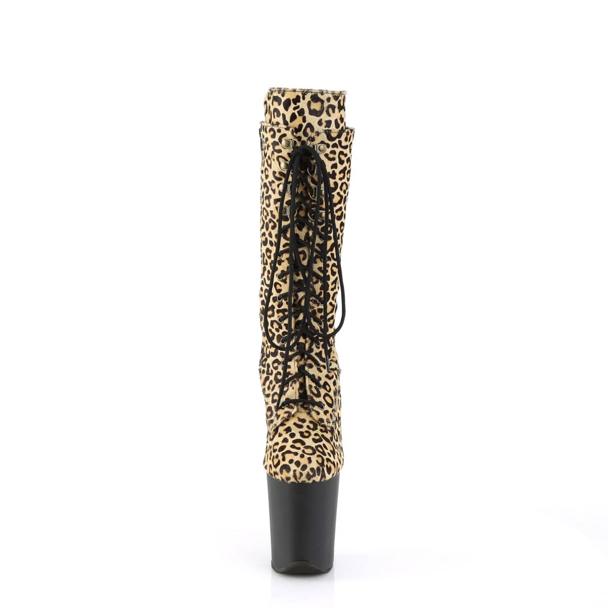 FLAMINGO-1050LP Leopard Print Pony Hair/Black Matte Pleaser US Size (Women's): 5