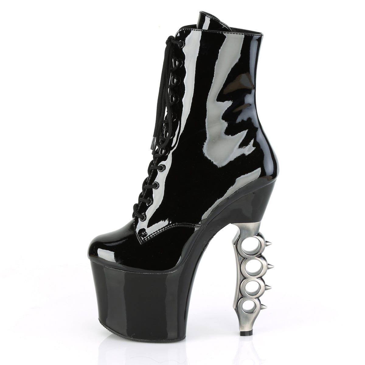 IRONGRIP-1020 Black Patent/Black-Silver Brushed Boot Pleaser US Size (Women's): 5