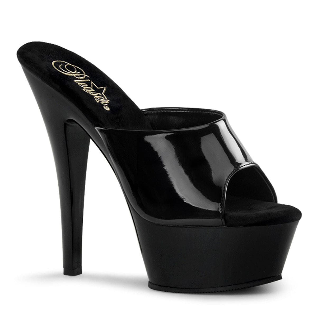 KISS-201 Black Patent/Black Platform Sandal Pleaser US Size (Women's): 5