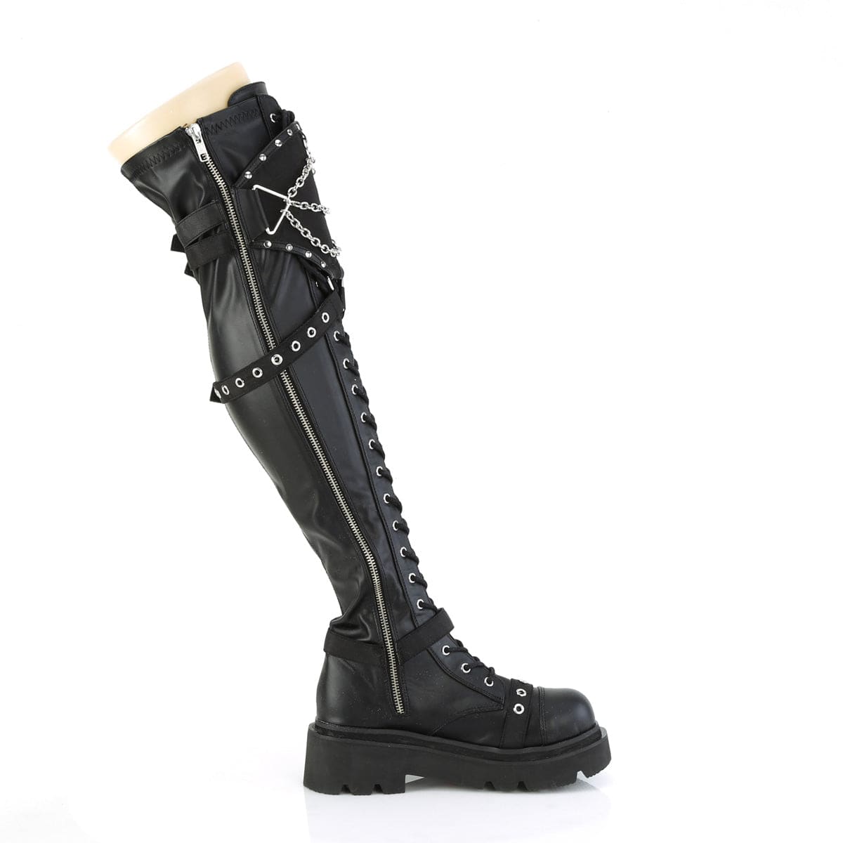 RENEGADE-320 Black Stretch Vegan Leather Demonia US Size (Women's): 6