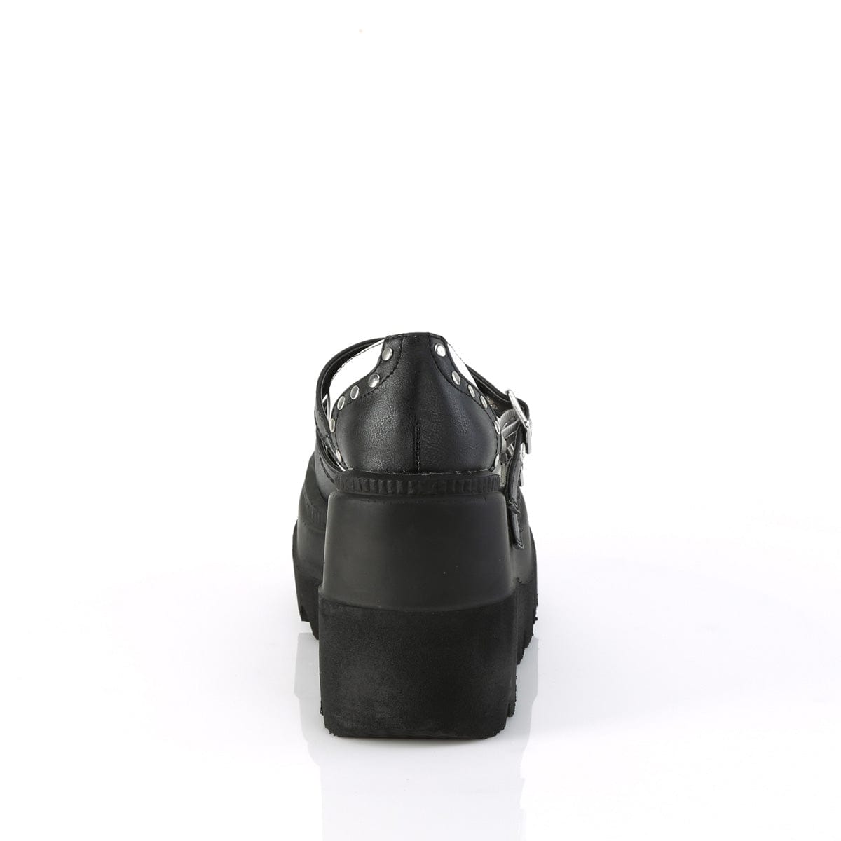 SHAKER-27 Black-White Vegan Leather Demonia US Size (Women's): 5