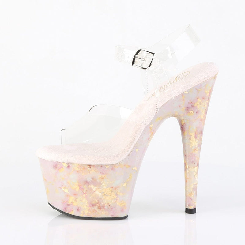 ADORE-708MB Clear/Blush-Gold Marble