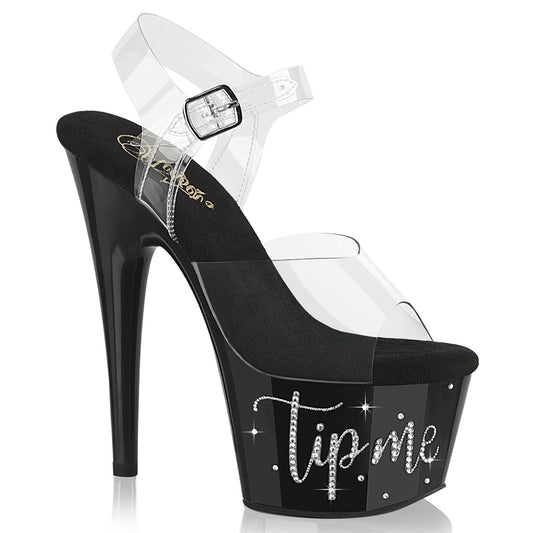 ADORE-708TIP-02 Clear/Black-Silver Rhinstone