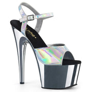 ADORE-709HGCH Silver Hologram/Silver Chrome Platform Sandal Pleaser US Size (Women's): 5