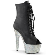 BEJEWELED-1021-7 Black Faux Leather/Silver AB Rhinestones Pleaser US Size (Women's): 5