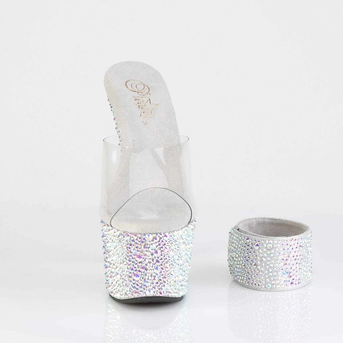 BEJEWELED-712MS Clear/Silver AB RS Platform Heels Pleaser US Size (Women's): 5