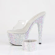 BEJEWELED-712MS Clear/Silver AB RS Platform Heels Pleaser US Size (Women's): 5