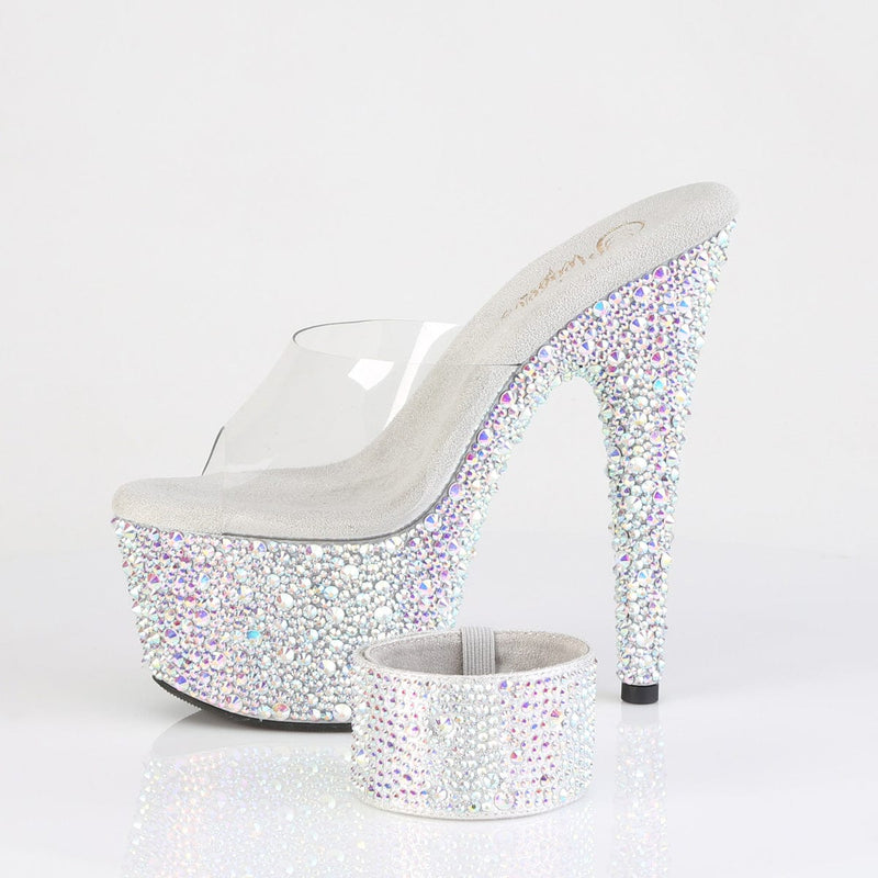BEJEWELED-712MS Clear/Silver AB RS Platform Heels Pleaser US Size (Women's): 5