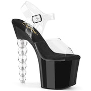 BLISS-708 Clear/Black-Clear Pleaser US Size (Women's): 5