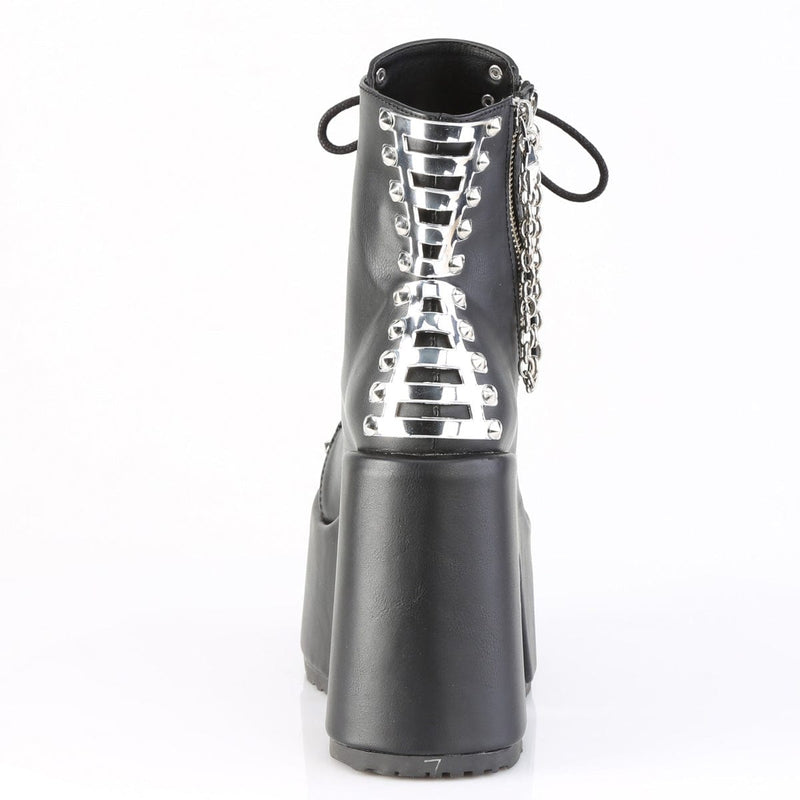 CAMEL-208 Black Vegan Leather Ankle Boots Demonia US Size (Women's): 6