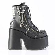 CAMEL-208 Black Vegan Leather Ankle Boots Demonia US Size (Women's): 6