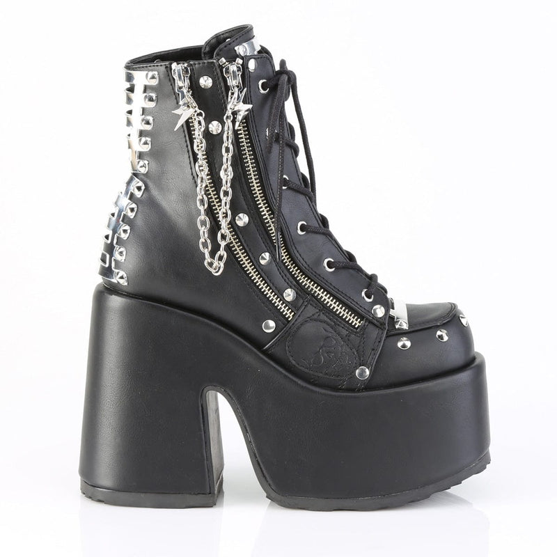 CAMEL-208 Black Vegan Leather Ankle Boots Demonia US Size (Women's): 6