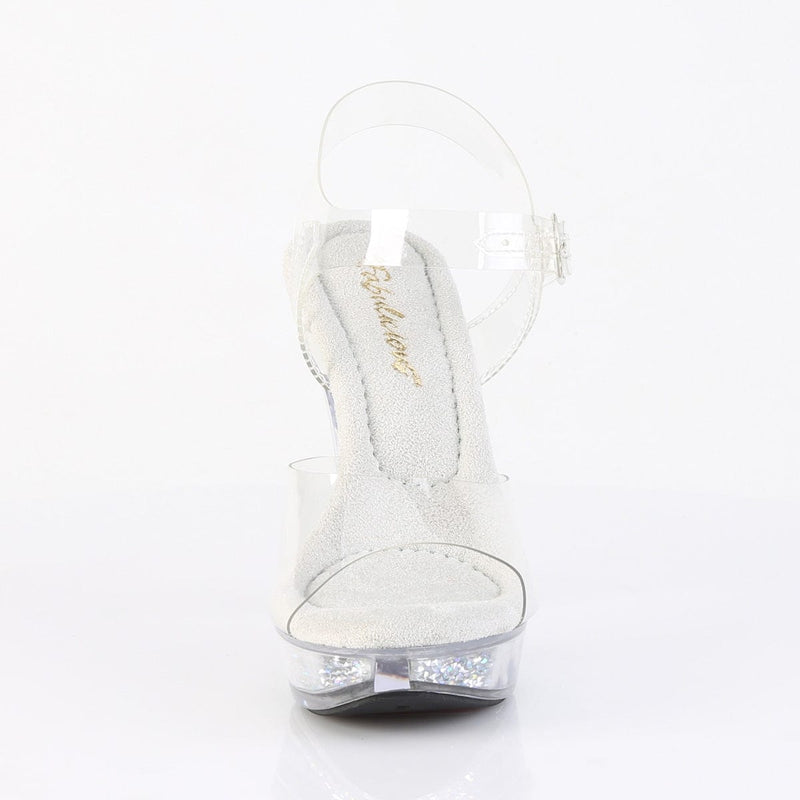 COCKTAIL-508RSI Clear/Clear-Silver AB RS Heels Fabulicious US Size (Women's): 5