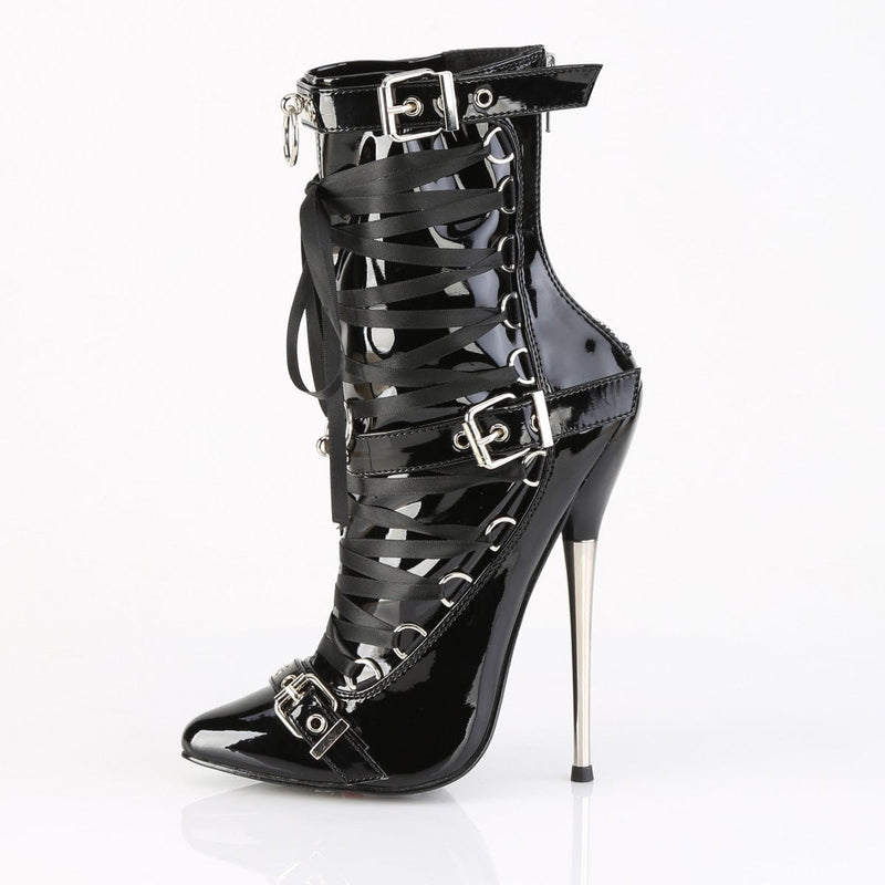 DAGGER-1032 Black Pat Stilettos Devious US Size (Women's): 5