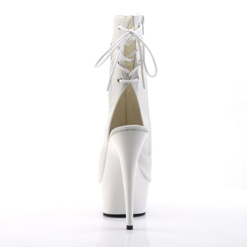 DELIGHT-1018 White Faux Leather/White
