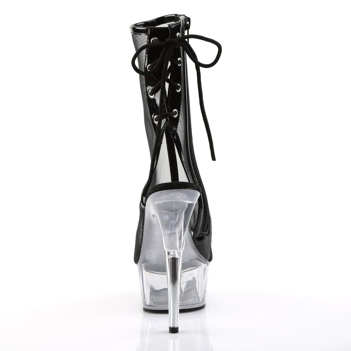 DELIGHT-1018MSH Black Patent -Mesh/Clear